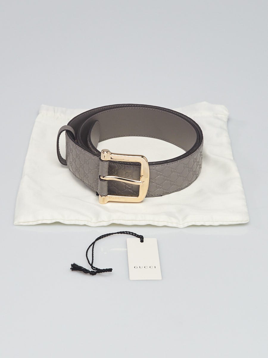 Gucci Grey Micro Guccissima Embossed Leather Belt Size 90/36  display picture 1