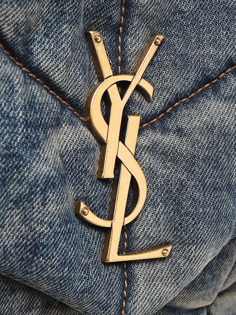 Louis Vuitton Denim Quilted Mini Loulou Puffer Monogram Chain
