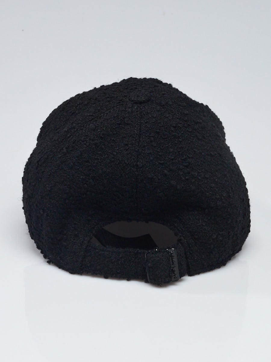 Yves Saint Laurent Black Tweed Logo Baseball Hat Size 57 | Yoogi's