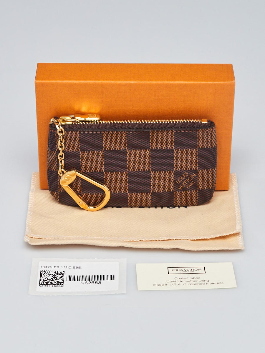 LOUIS VUITTON Pochette Cles Damier Ebene Canvas Brown N62658