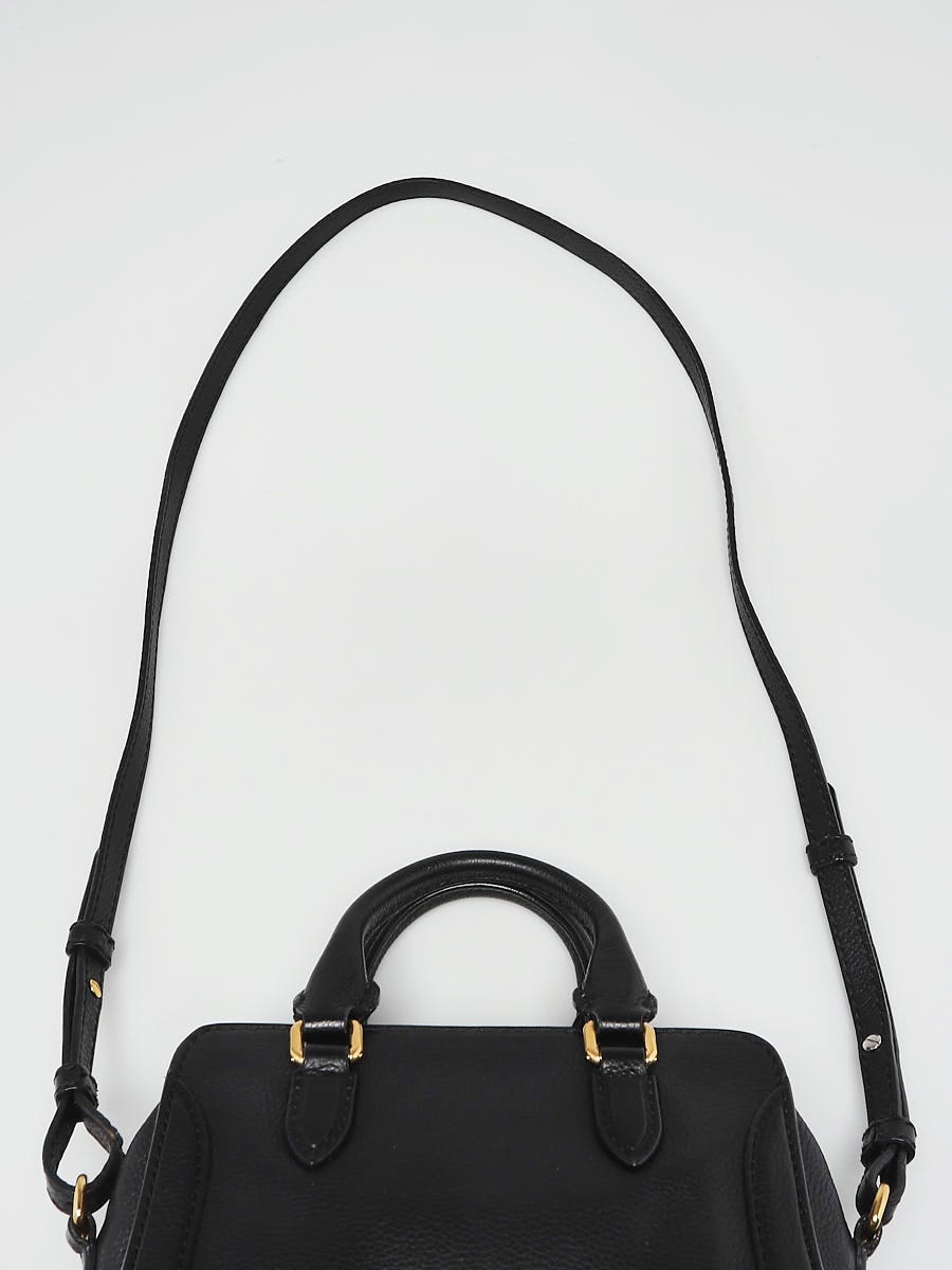 Alexander McQueen Black Pebbled Leather Mini Skull Padlock