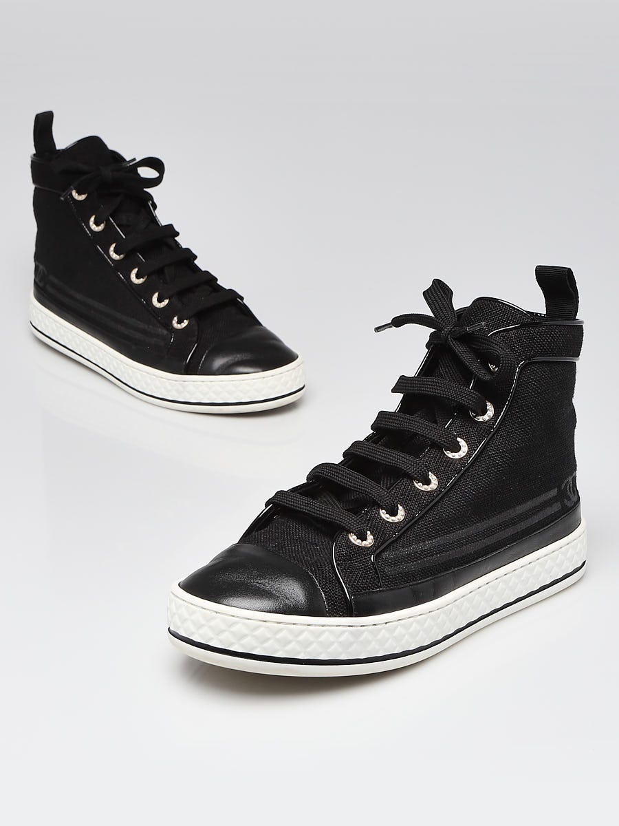 black high top chanel sneakers