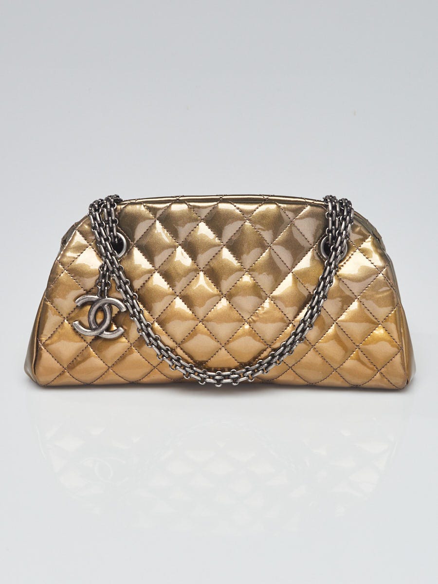Chanel Gold Ombre Quilted Patent Leather Just Mademoiselle Small