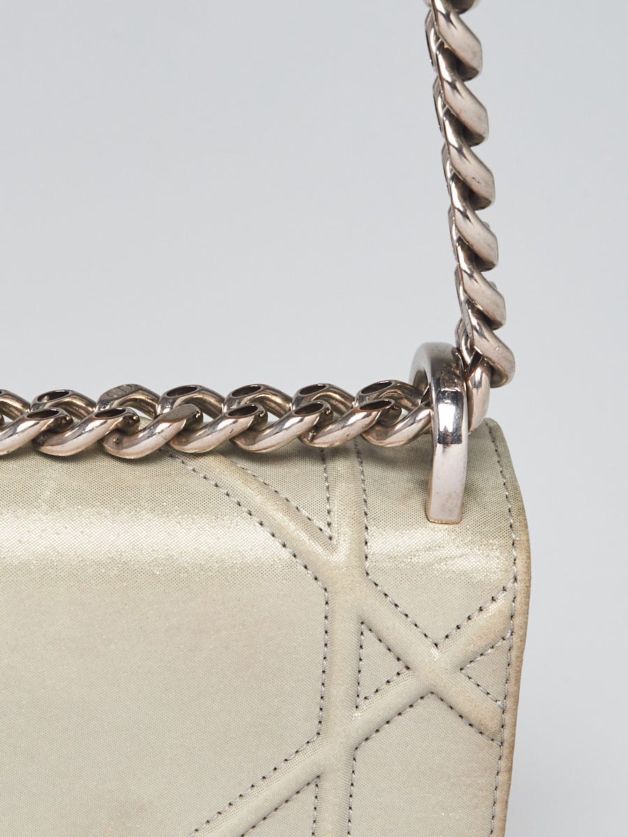 Christian Dior Grained Calfskin Small Diorama Flap Bag Taupe