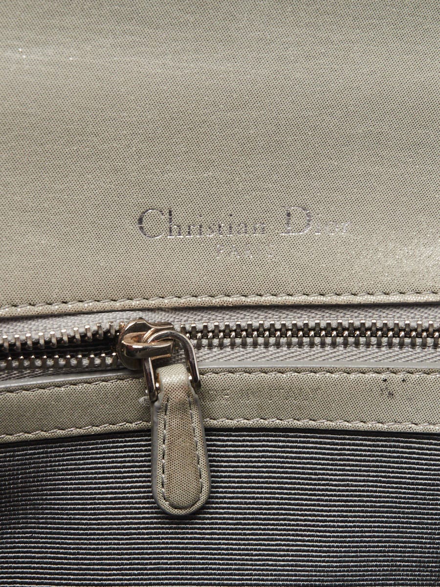 Dior Silver Small Metallic Python Diorama Silvery Leather ref