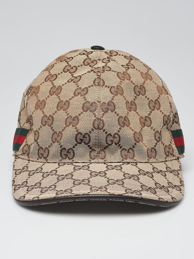 Gucci Beige GG Canvas Baseball Hat Size XL