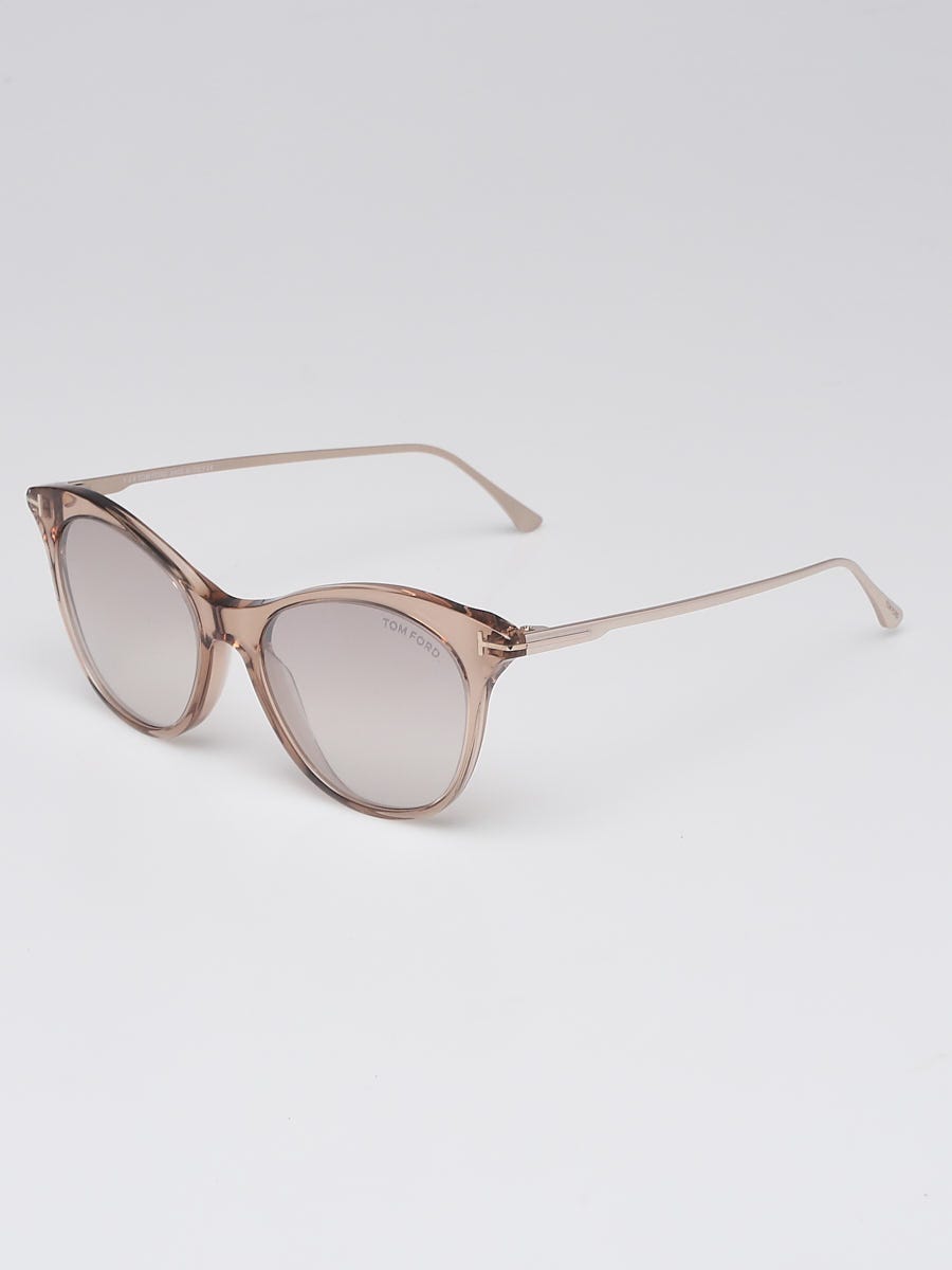 Tom Ford Pink Transparent Acetate Frame Cat-Eye Micaela Sunglasses