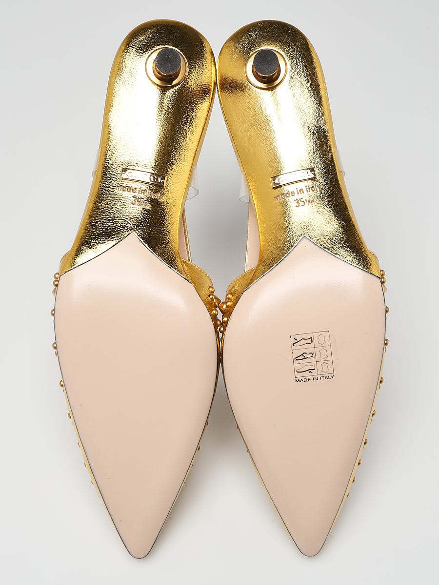 Louis Vuitton Metallic Gold Leather High Top Sneakers Size 5/35.5 - Yoogi's  Closet
