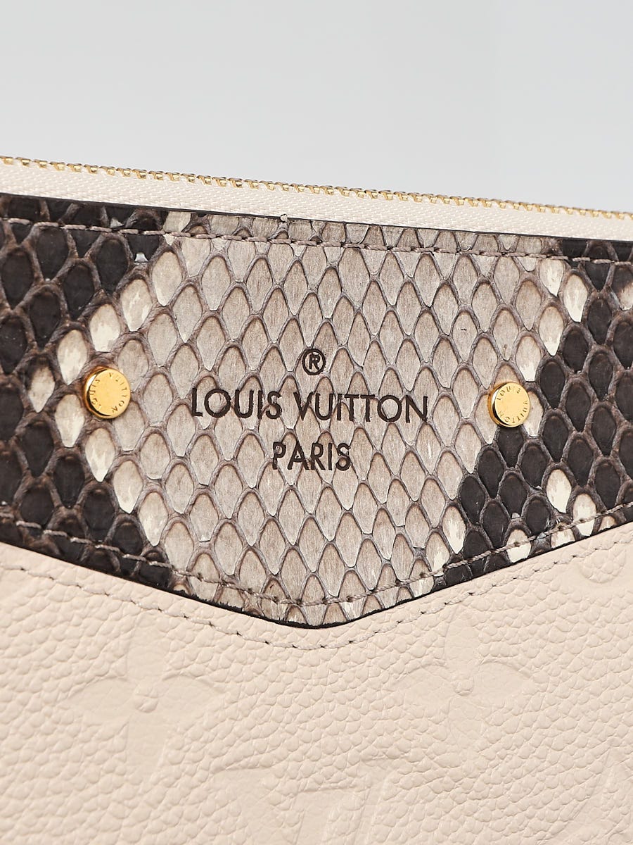 Louis Vuitton Beige Monogram Empreinte And Python Double Zip