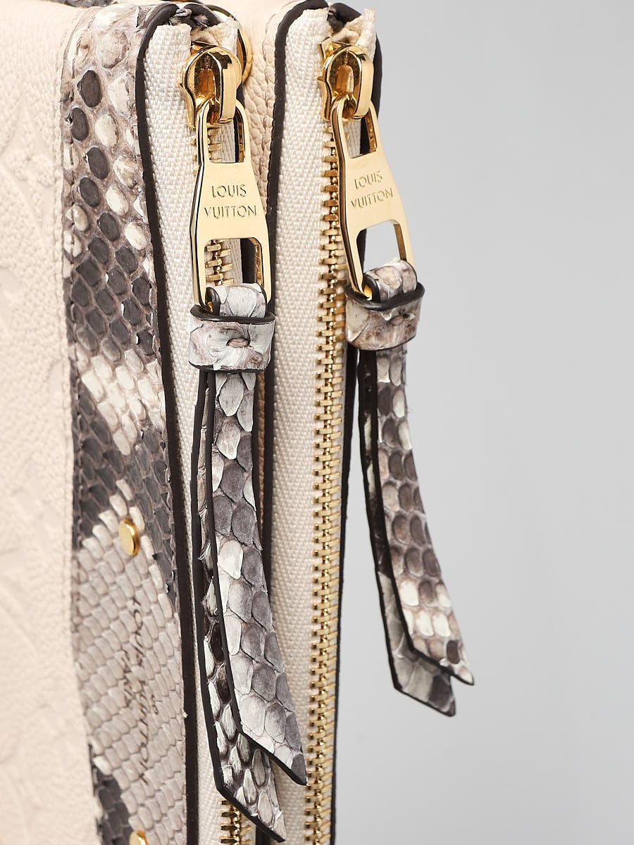 Louis Vuitton Cream Monogram Empreinte and Python Double Pochette Bag -  Yoogi's Closet