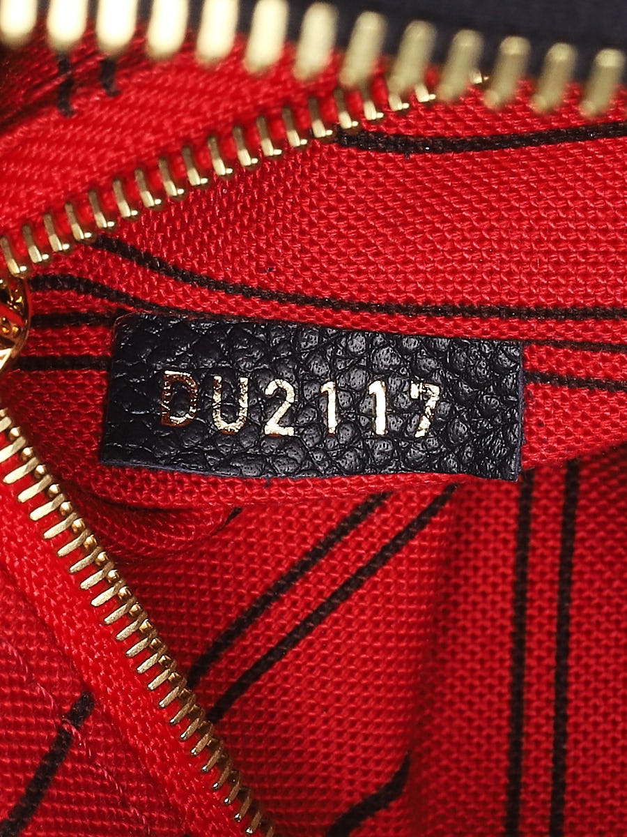 Authentic Louis Vuitton Speedy 25 Bandouliere Empreinte Marine Rouge