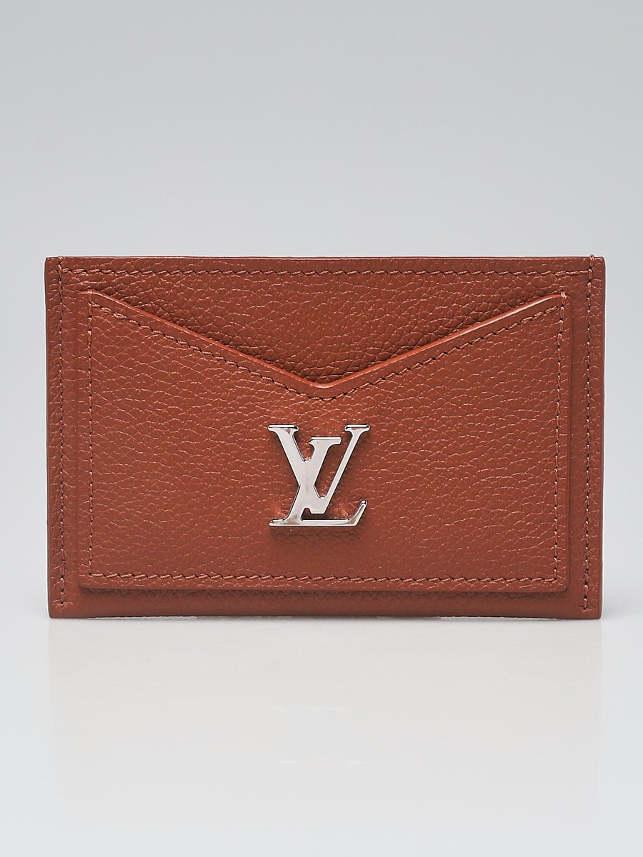 Louis Vuitton Caramel Leather Lockme Card Holder Wallet