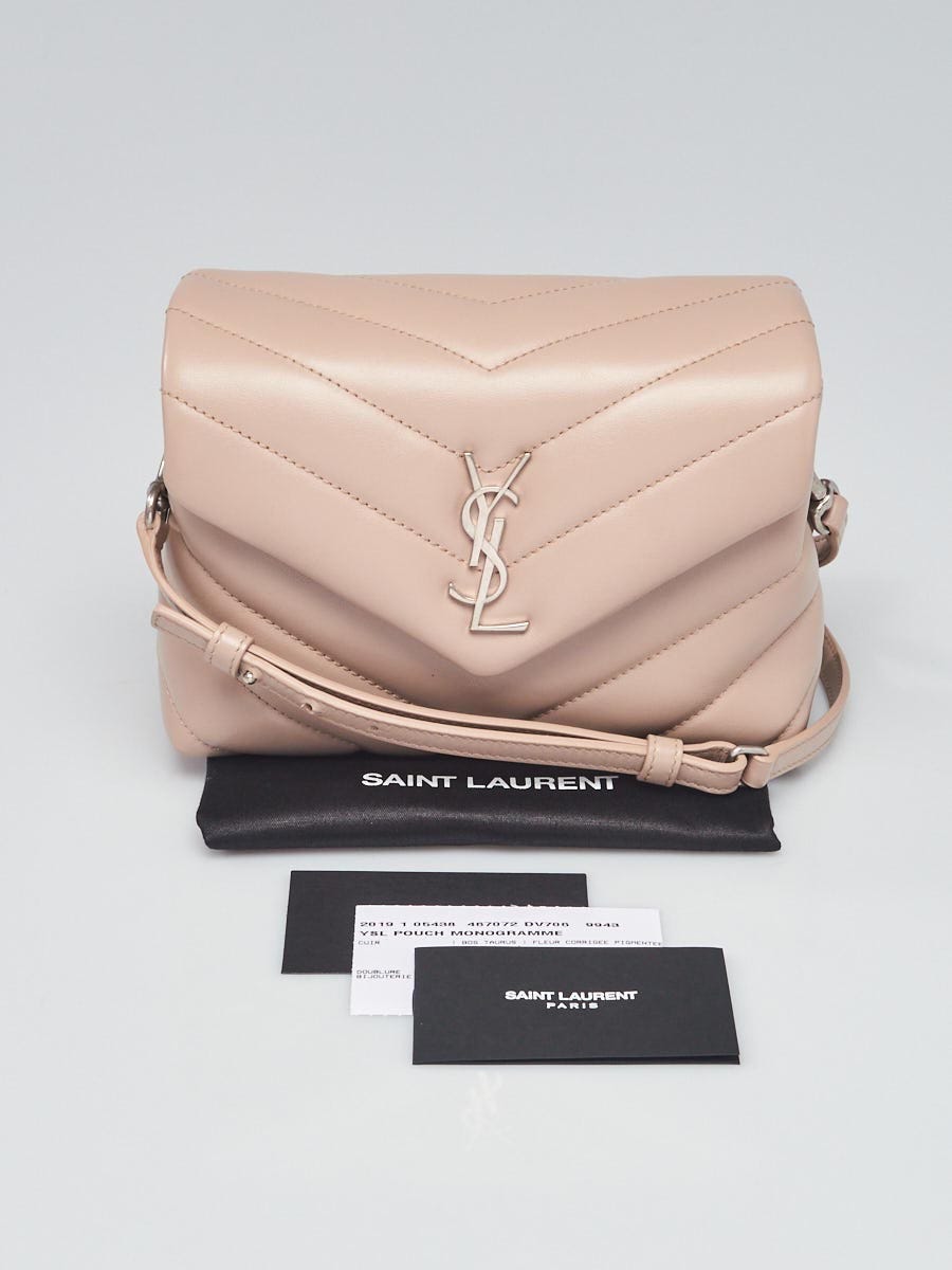 Yves Saint Laurent Pink Quilted Leather Monogram Loulou Mini Zip Pouch and  Key Holder - Yoogi's Closet