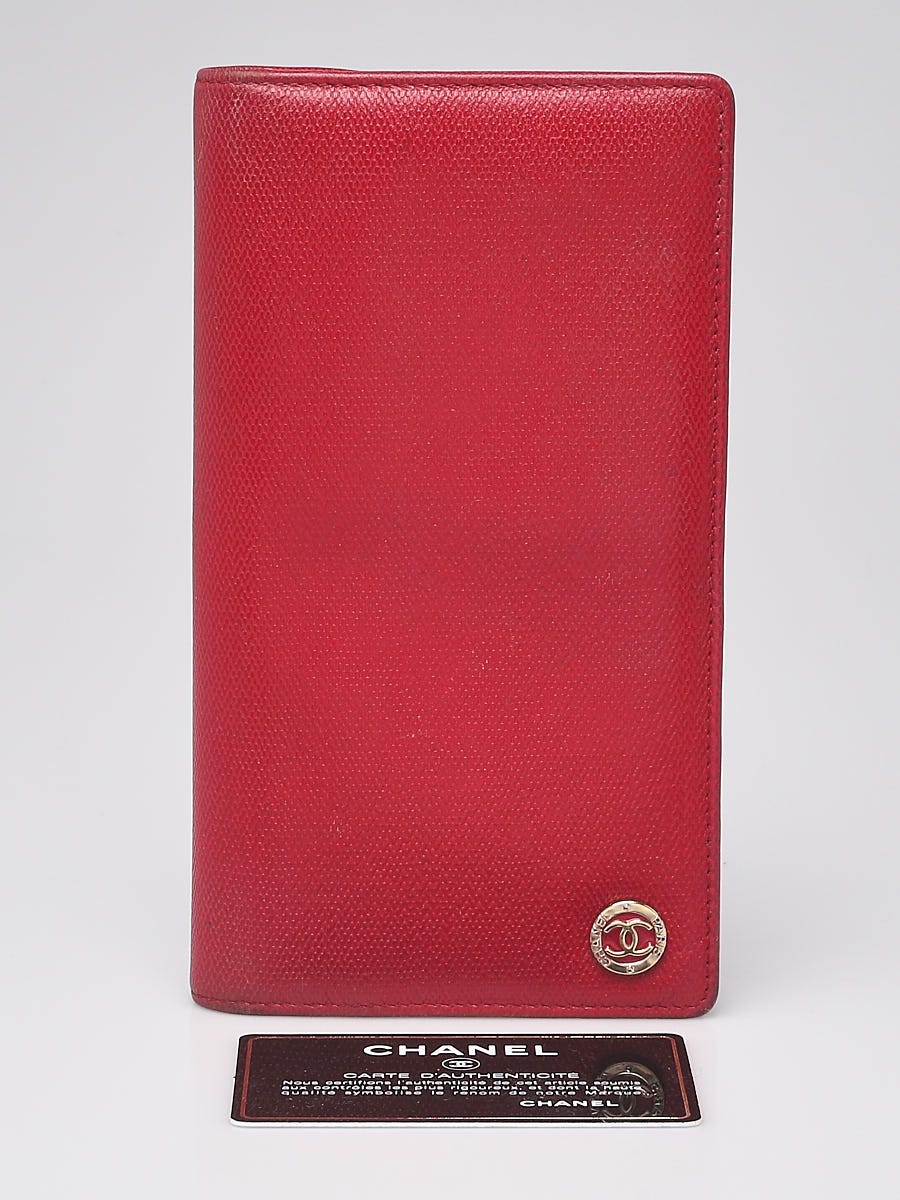 Chanel Red Leather L Yen Wallet