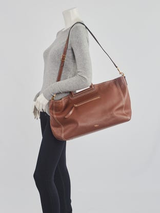 Mulberry Taupe Shiny Goatskin Leather Bayswater Shoulder Bag - Yoogi's  Closet