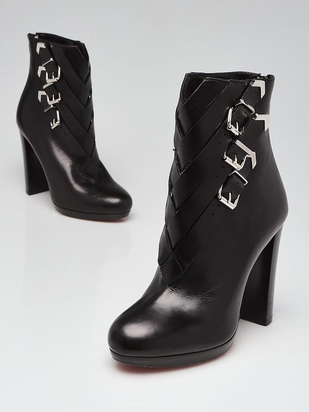 Christian Louboutin Black Leather Troop 100 Ankle Booties Size 3.5/34