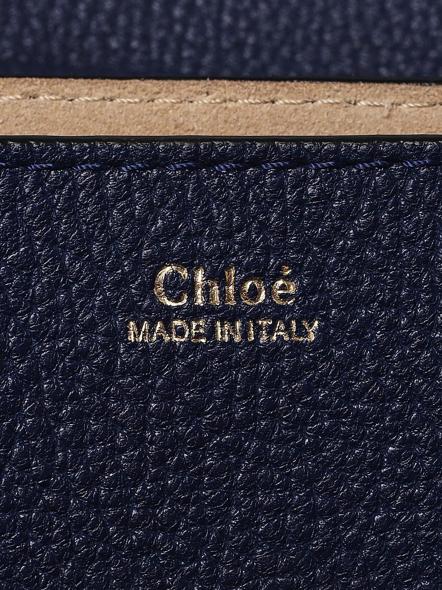 Chloe Blue Pebbled Leather Small Drew Bag | Yoogi's Closet