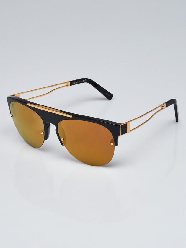 Louis Vuitton Black Acetate Mirrored Lenses Sunglasses- Z2311W