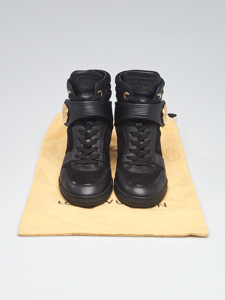 Louis Vuitton Black Epi Leather/Suede High Top Wedge Sneakers Size 6.5/37 -  Yoogi's Closet