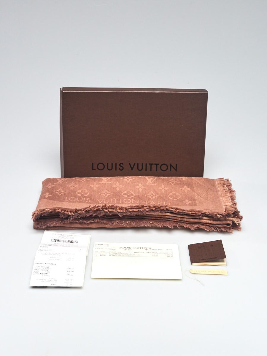 Louis Vuitton Chale Sunrise Monogram Wool/Silk Shine Shawl Scarf
