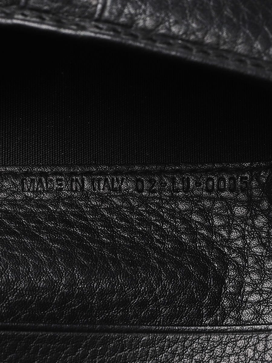 Christian Dior Black Pebbled Leather Long Flap Wallet