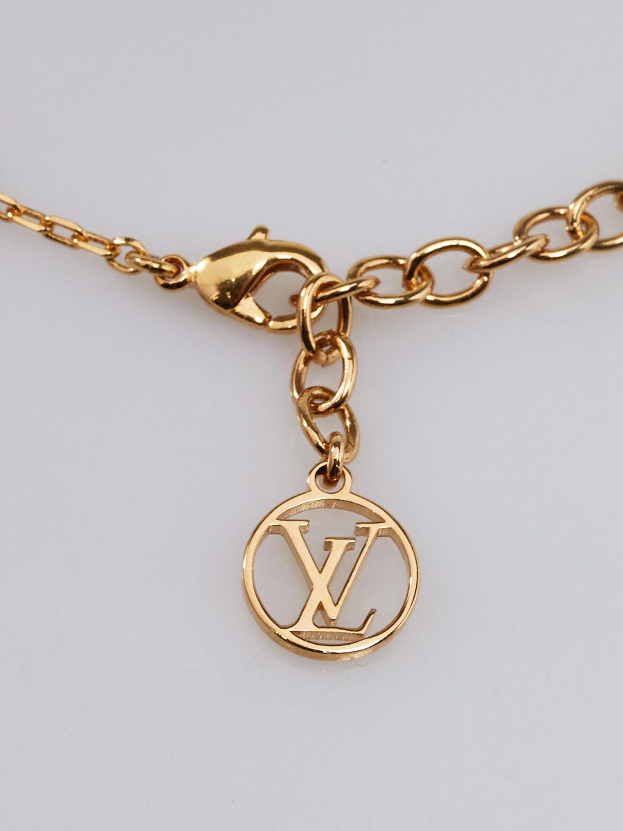 Louis Vuitton Goldtone Metal Crystal Essential V Planète Supple Bracelet -  Yoogi's Closet