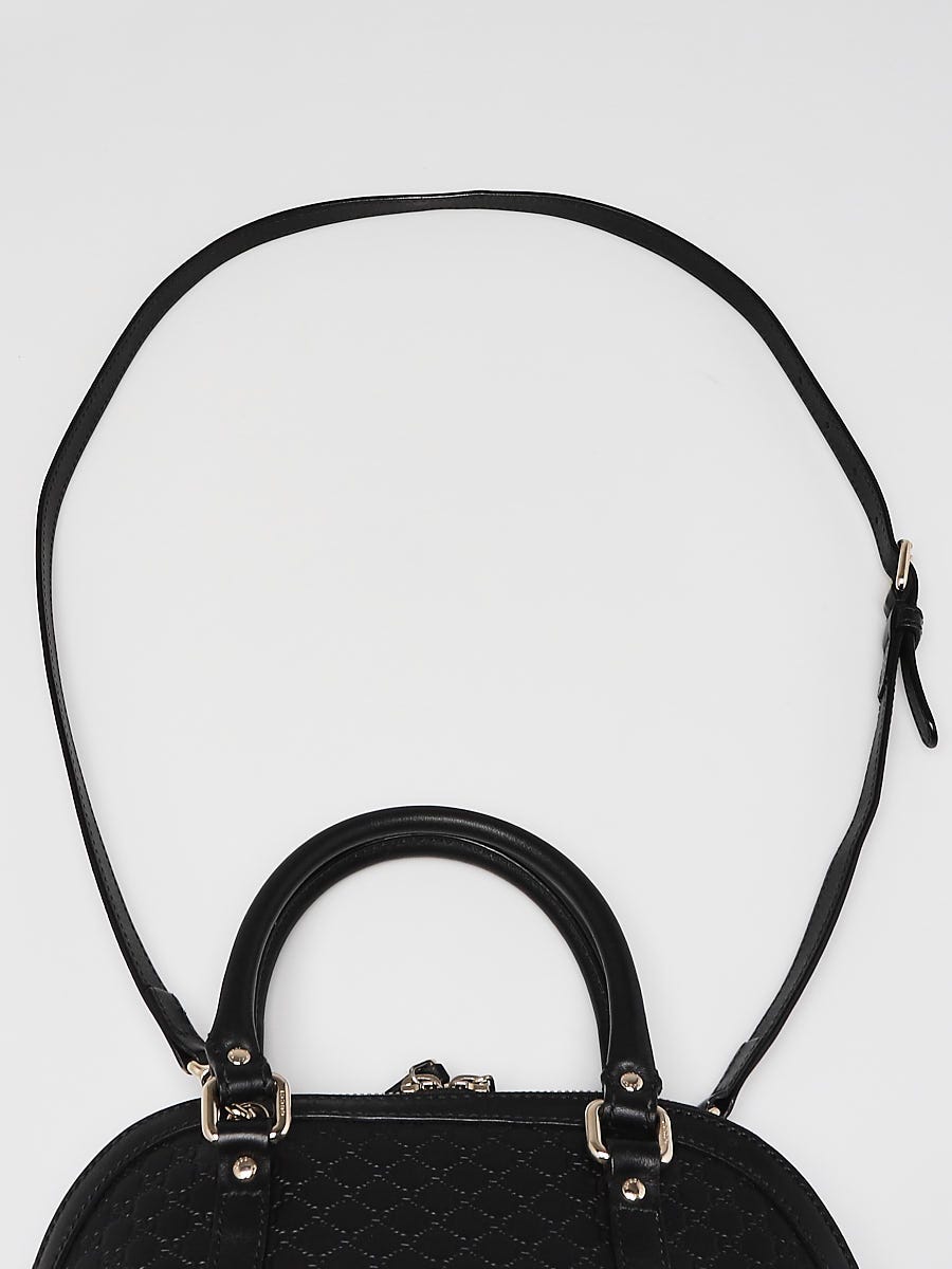 GUCCI Mini Dome Leather Crossbody Bag Black 449654