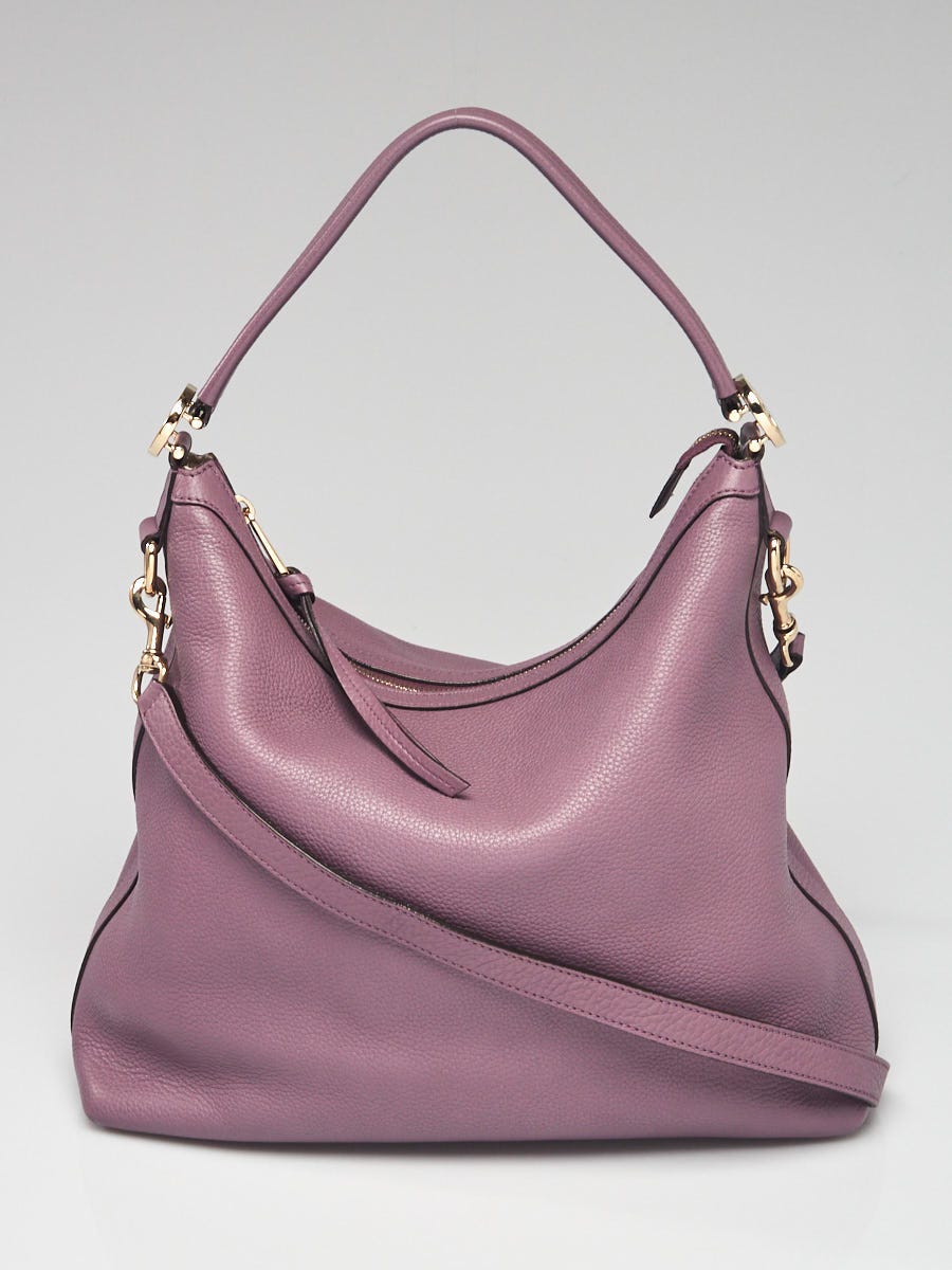 Purple leather hobo on sale bag