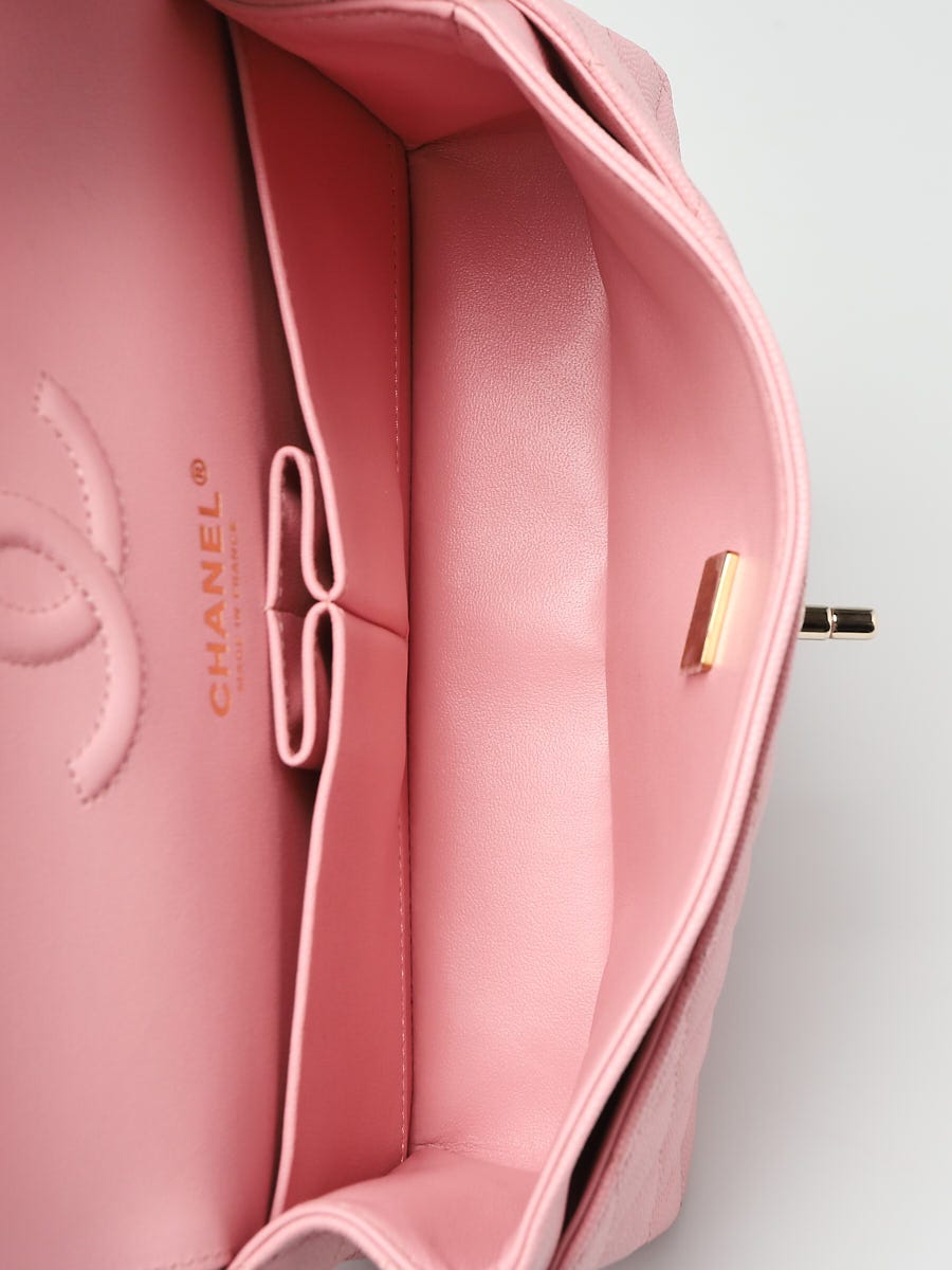 NEW CHANEL MINI FLAP TOP HANDLE BAG microchip pink interior