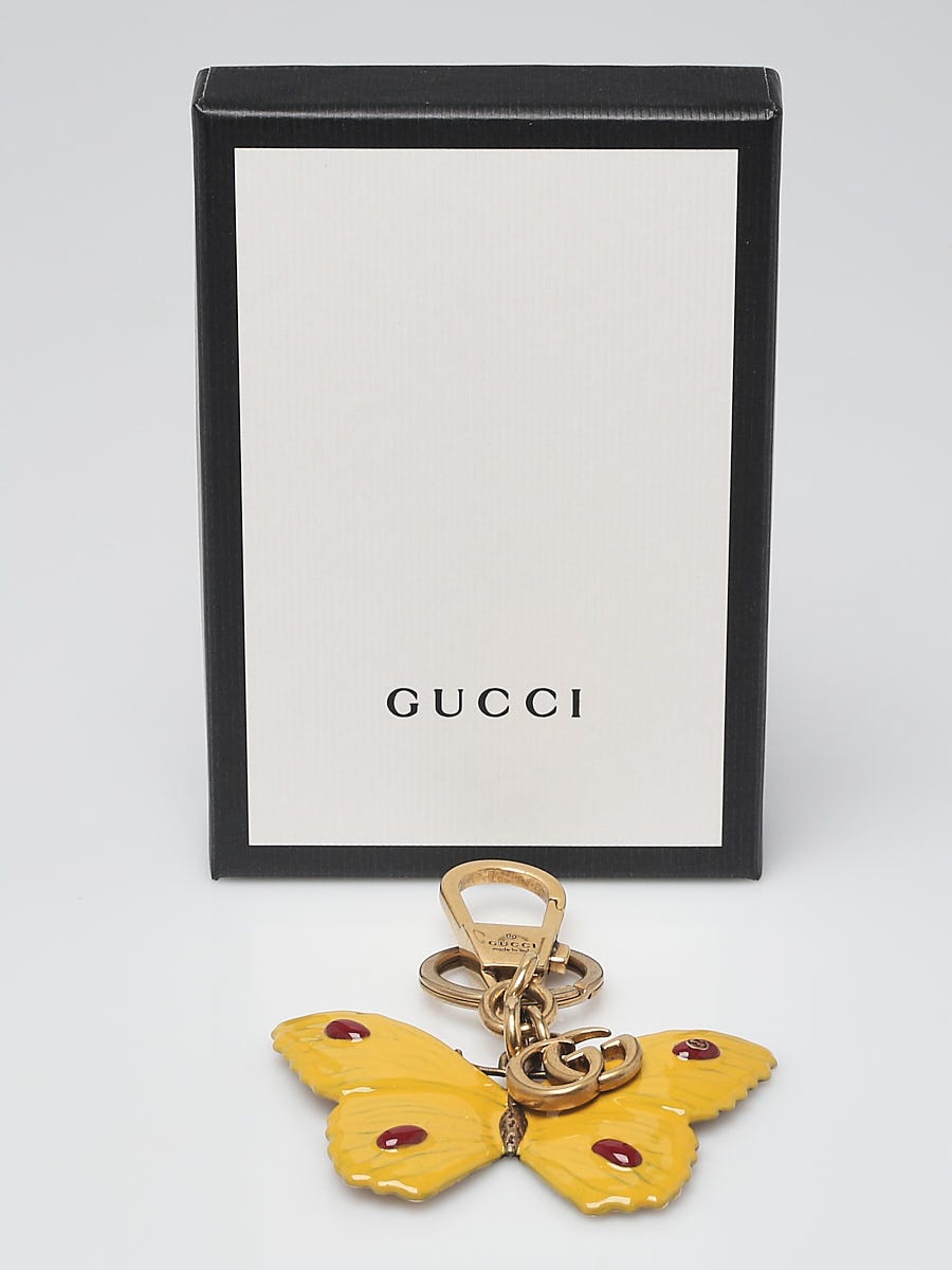 美品✨GUCCI バタフライ キーホルダー マーモント ラインストーン