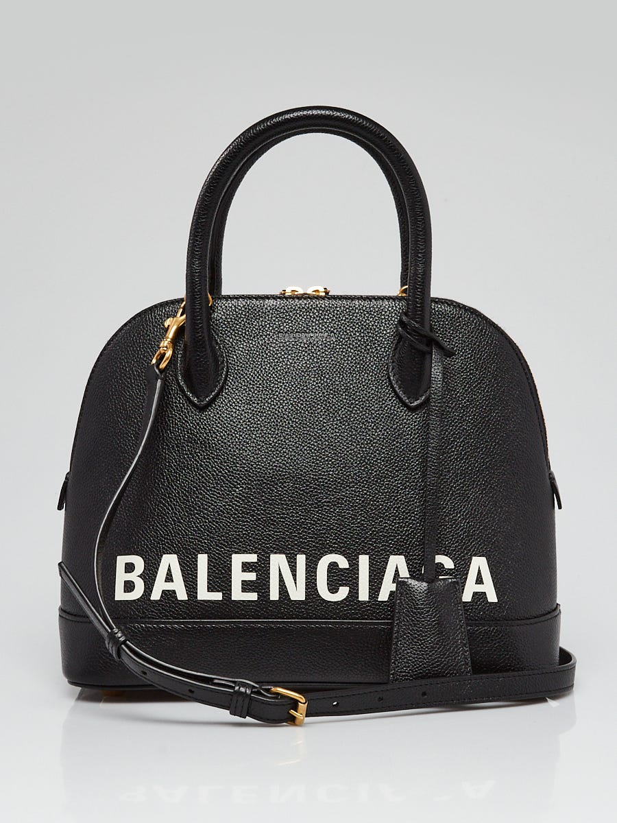 BALENCIAGA Small Leather Ville Top-Handle Bag in Black