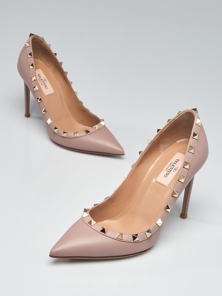 Rockstud leather heels Valentino Garavani Black size 39 EU in Leather -  37477133