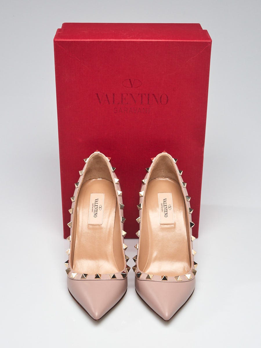 Valentino Poudre Leather Rockstud Heels 6/36.5 - Closet