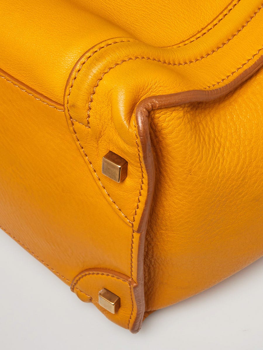 Celine Yellow Leather Mini Luggage Tote Celine