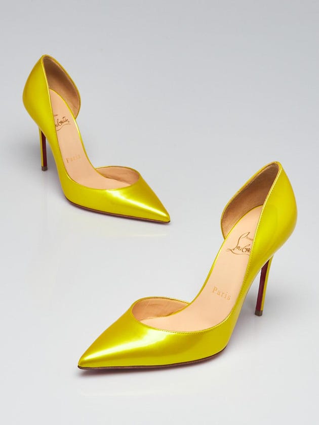 Christian Louboutin Cubiste Patent Leather Iriza 100 Pumps Size 6/36.5