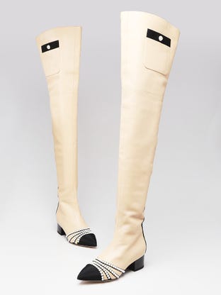 chanel over the knee boots