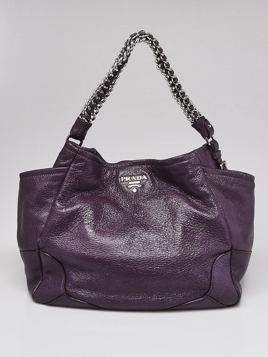 PRADA Cervo Lux Chain Shoulder Bag Purple-US