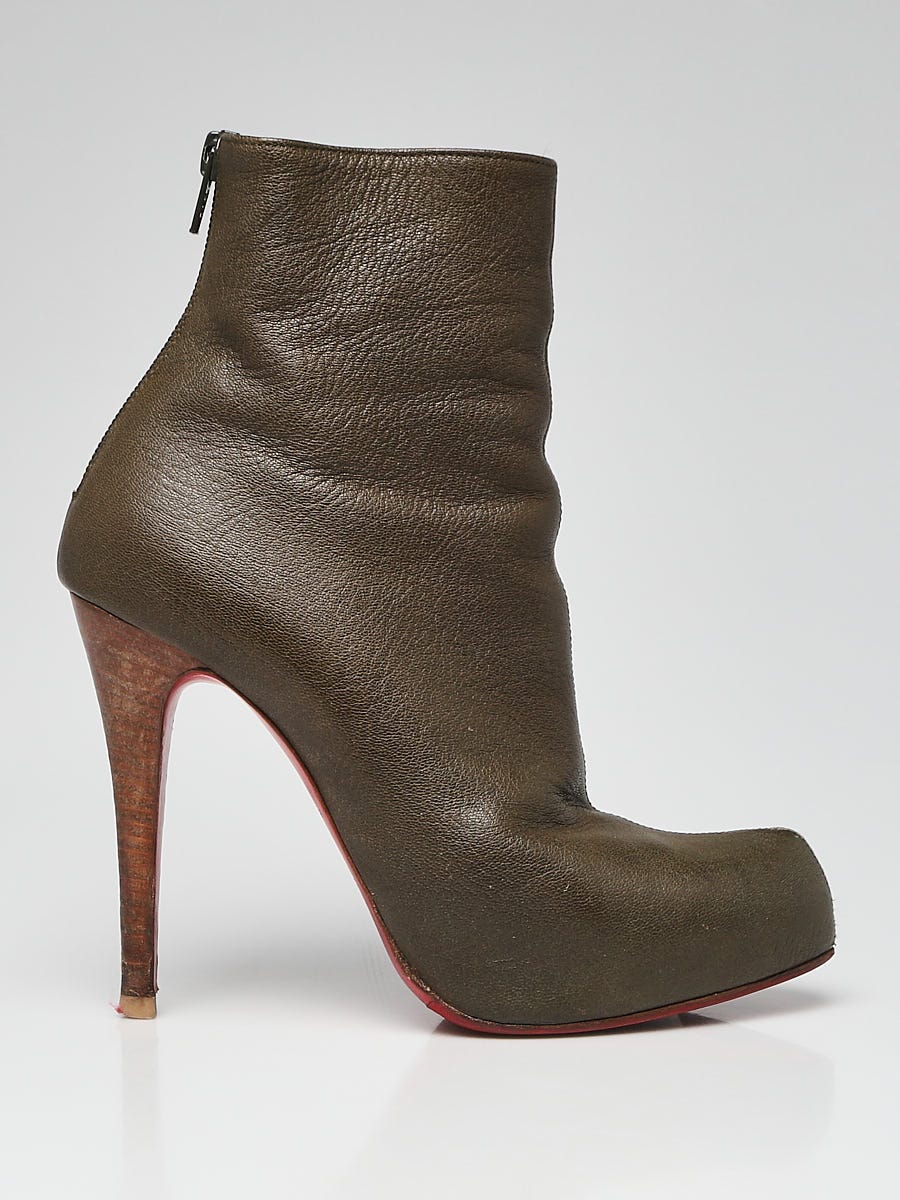 Louis Vuitton Brown Nubuck Leather High Heel Boots Size 7/37.5 - Yoogi's  Closet