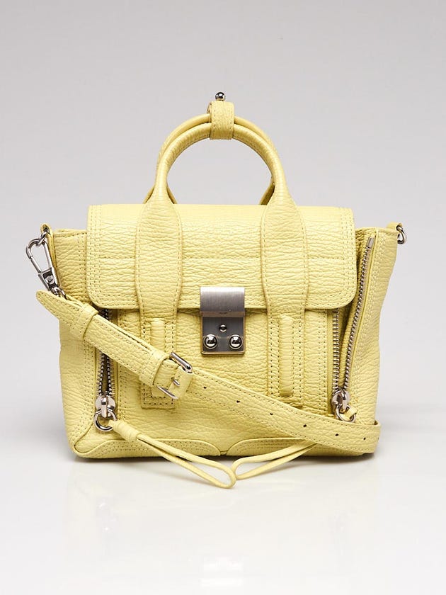 3.1 Phillip Lim Light Green Shark Embossed Leather Mini Pashli Satchel Bag