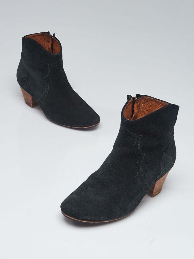 Isabel Marant Black Suede Dicker Ankle Boots Size 5.5/36