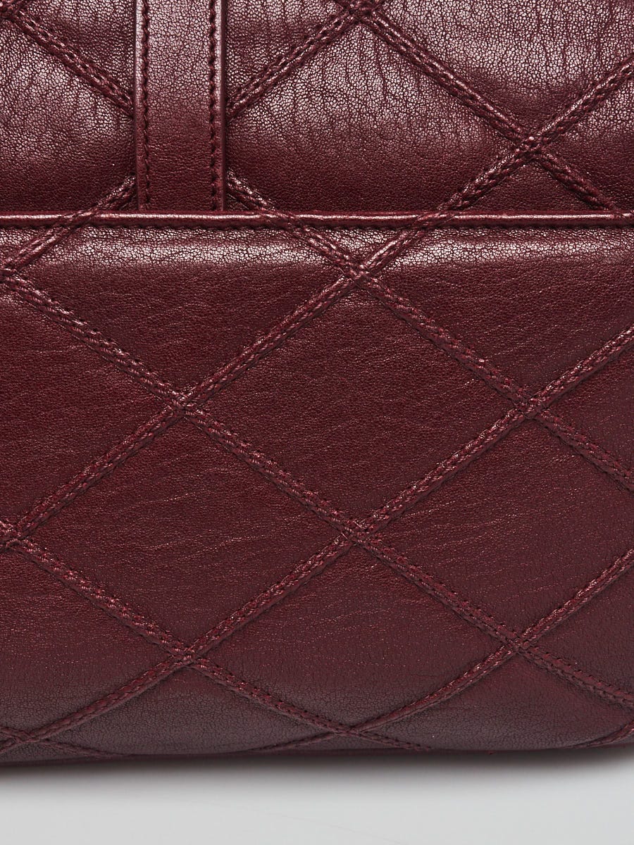 Yves Saint Laurent Burgundy Quilted Leather Monogram Medium College Bag -  Yoogi's Closet