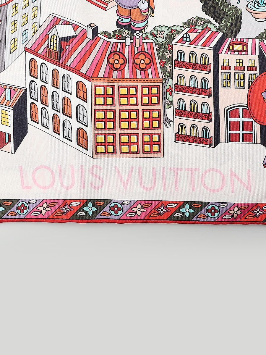 Louis Vuitton Beige Hide and Seek Double Face Printed Silk 90cm Square  Scarf - Yoogi's Closet