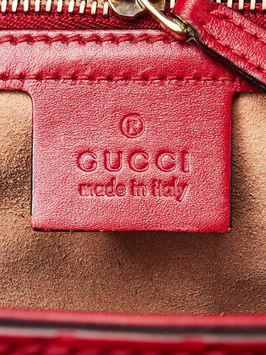 Gucci Red Guccissima Leather Padlock Medium Shoulder Bag - Yoogi's Closet