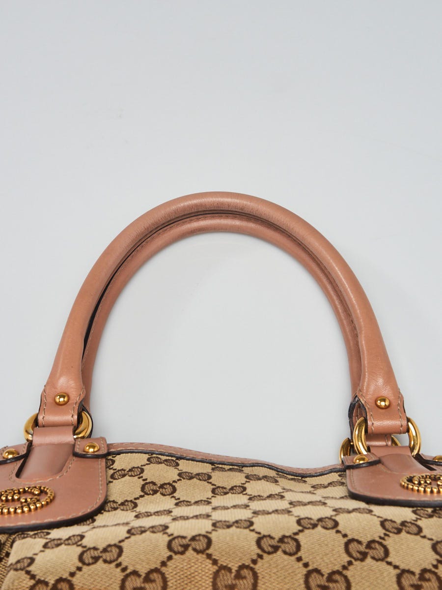 Gucci Beige/Pink GG Canvas Scarlett Interlocking G Small Tote Bag
