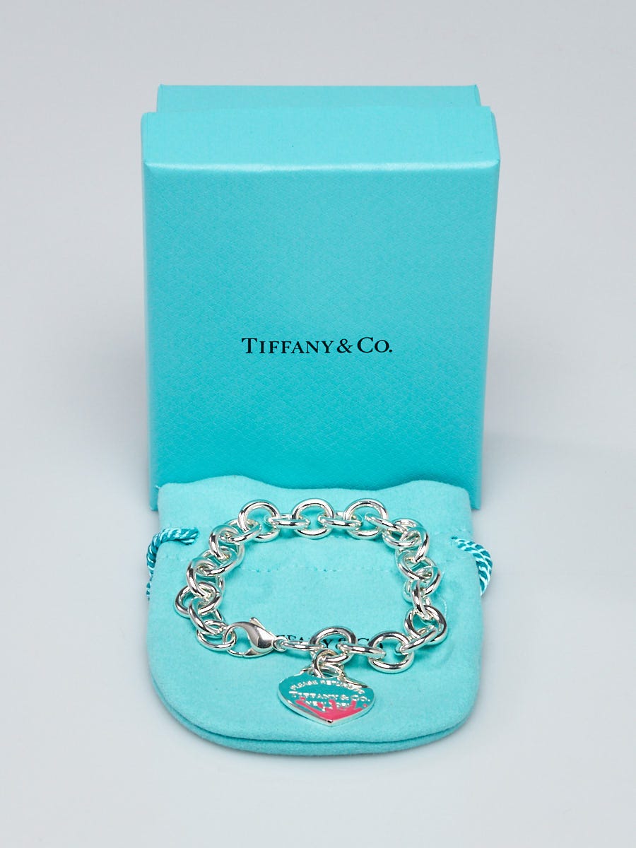 Tiffany amp Co Pink Color Splash Heart Tag Bracelet  eBay