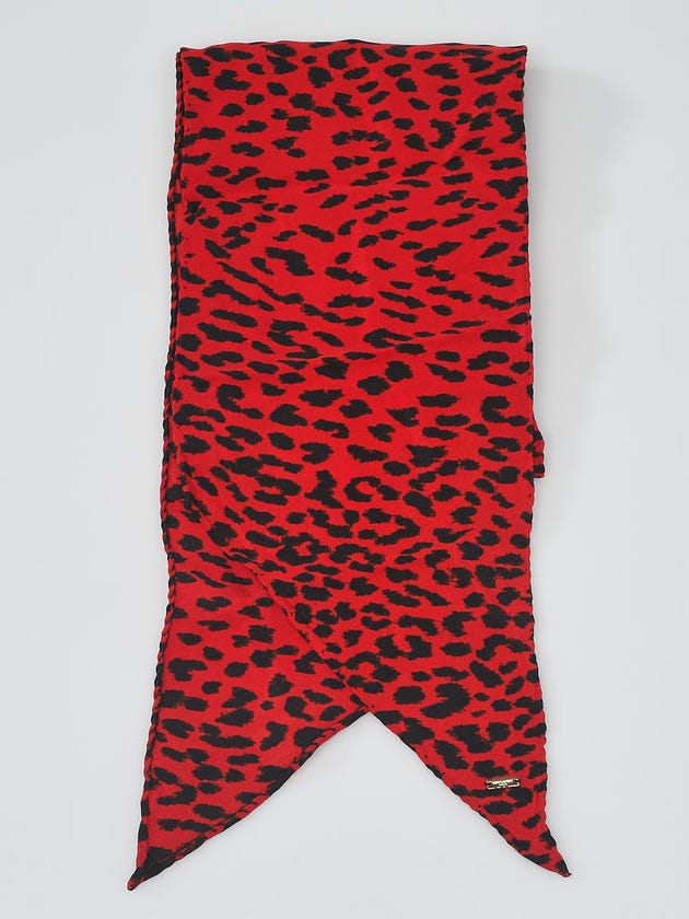 Sassy Red and Black Leopard Print Pattern Design Leggings for