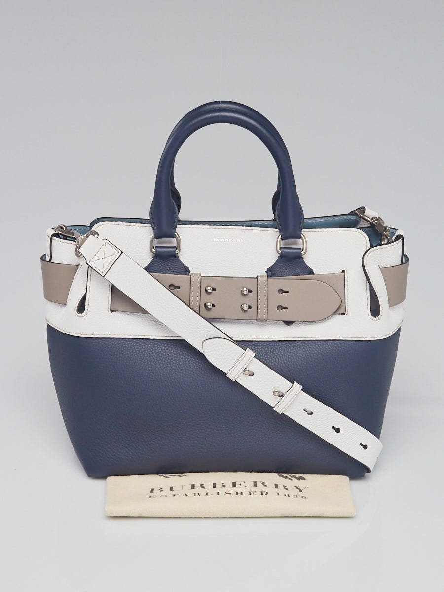 Leather key ring Burberry Blue in Leather - 31768748