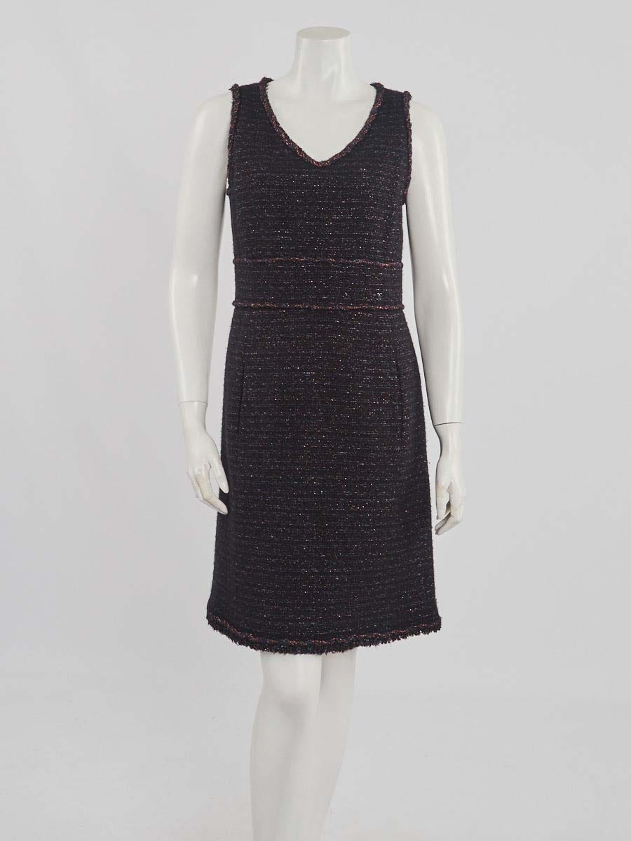 Chanel - Authenticated Dress - Tweed Black for Women, Very Good Condition