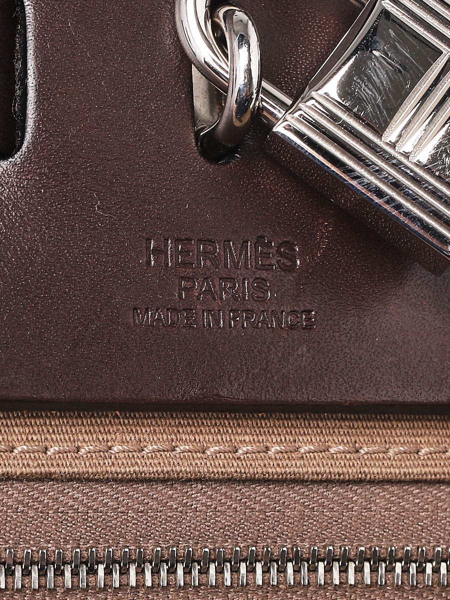 Hermes Ebene Etoupe Canvas and Leather Herbag Zip 39 Bag at 1stDibs