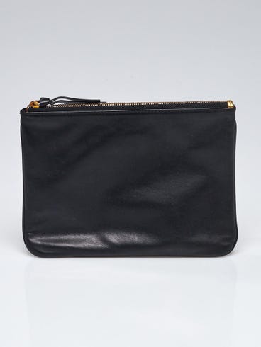 Givenchy Black/Gold Leather Zip Cosmetic Bag